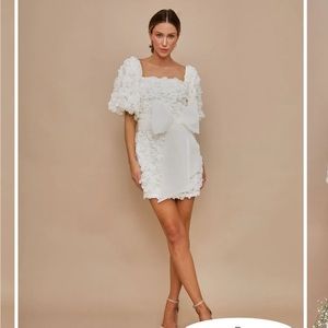 Vici Size Small Vow Rosette Tulle Tie Mini Dress in White